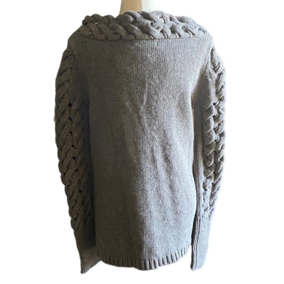 NWT-BCBG MAXAZRIA-GRAY CHUNKY SWEATER-SIZE SMALL - Picture 7 of 11